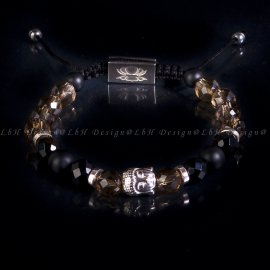 Fazettált Füstkvarc - Fazettált Ónix - Matt Ónix - Buddha 925