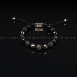 Fazettált Ónix-Lávakő-Ónix-Matt Ónix