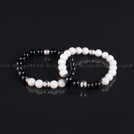 Kagyló-Ónix / Ónix Kagyló Forever 925 Ezüst Páros Karkötő