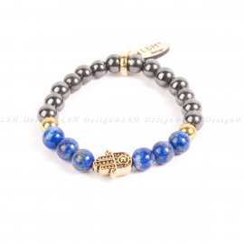 LAPIS LAZULI - ARANY HEMATIT - HEMATIT - FATIMA KEZE ARANY