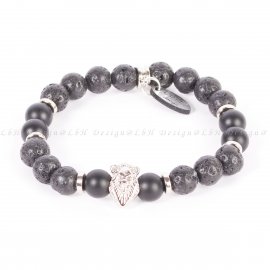 LÁVAKŐ – MATT ÓNIX - OROSZLÁN EZÜST