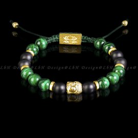 Matt Ónix - Malachit - Buddha 925 arany