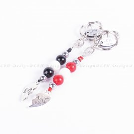 Ónix-Kagyló-Piros Achát-Ezüst Hematit LOVE