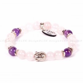 RÓZSAKVARC-AMETISZT - BUDDHA EZÜST