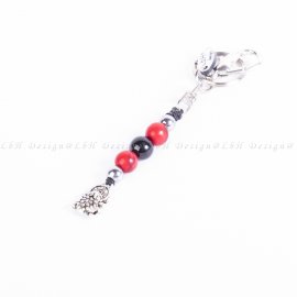 Vörös Howlit-Ónix-Ezüst Hematit - Szerencsehozó Béka