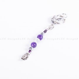 Ametiszt-Roppantott Hegyikristály-Ezüst Hematit -Buddha tenyere