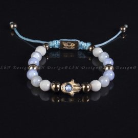 Arany Hematit – Fazettált Kagyló – Holdkő – Kalcedon Fatima Keze 925 Arany