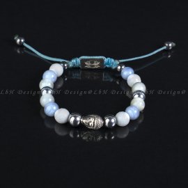 Ezüst Hematit – Fazettált Kagyló – Holdkő – Kalcedon Buddha 925 Ezüst