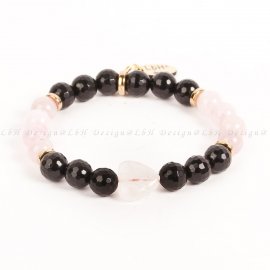 FAZETTÁLT ÓNIX-RÓZSAKVARC SZÍV