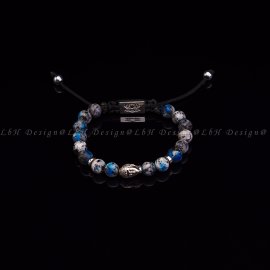 Gránit-Ezüst Hematit-Lótusz Buddha 925 Ezüst