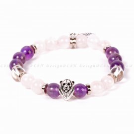 HEGYIKRISTÁLY-AMETISZT-RÓZSAKVARC - OROSZLÁN EZÜST