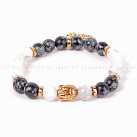 HÓPEHELY OBSZIDIÁN-HOWLIT - BUDDHA ARANY