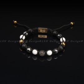 Howlit-Matt Ónix-Fazettált Hematit-Arany Hematit