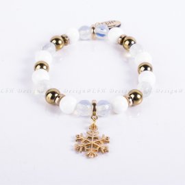 Kagyló-Arany Hematit-Fazettált Opalit - Arany Hópehely