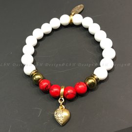 Kagyló - Arany Hematit - Vörös howlit - L'amour szív