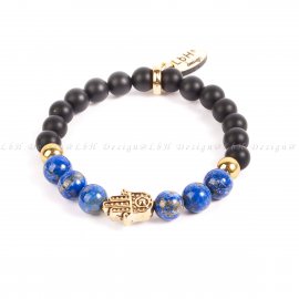 LAPIS LAZULI - ARANY HEMATIT - MATT ÓNIX - FATIMA KEZE ARANY