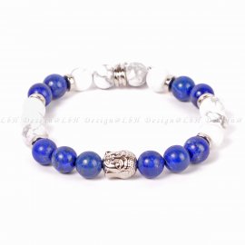 LAPIS LAZULI-HOWLIT - BUDDHA EZÜST