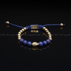  Lápisz Lazuli - Arany Hematit - Buddha 925 Arany