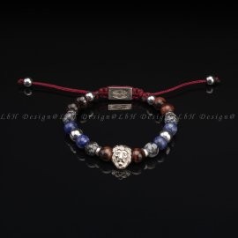 Macskaszem-Hópehely Obszidián-Lápisz Lazuli-Ezüst Hematit-Oroszlán 925