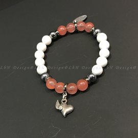 Málna kvarc - Kagyló - Ezüst hematit - L'amour szív ezüst