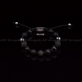 Matt Ónix-Fazettált Ónix-Lávakő-Fazettált Hematit-Privilege 925 