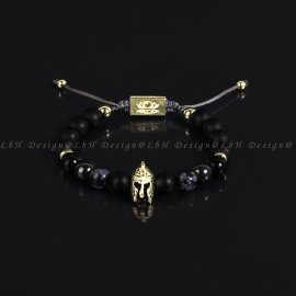 Matt ónix - Ónix - Hematit - Hópehely Obszidián - Arany hematit - Achilles Sisak Arany 925