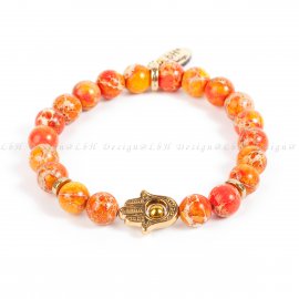 NARANCSSÁRGA TENGERI ÜLEDÉK JÁSPIS - FATIMA KEZE ARANY