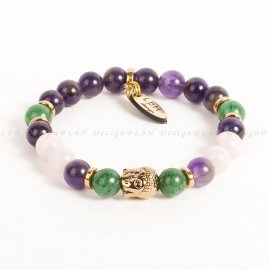 RÓZSAKVARC-AMETISZT-AVENTURIN -BUDDHA