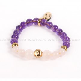 RÓZSAKVARC- ARANY HEMATIT - AMETISZT - BUDDHA ARANY