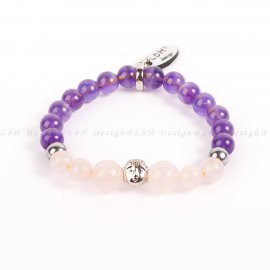 RÓZSAKVARC- EZÜST HEMATIT - AMETISZT - BUDDHA EZÜST