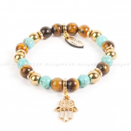 TIGRISSZEM - ARANY HEMATIT - TÜRKENIT - FATIMA KEZE MEDÁL