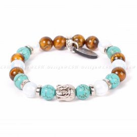 TÜRKENIT-OPALIT-TIGRISSZEM - BUDDHA EZÜST