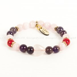 VÖRÖS HOWLIT-AMETISZT-RÓZSAKVARC SZÍV