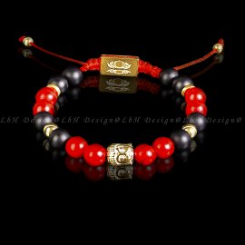 Vörös howlit - Matt Ónix - Arany Hematit - Buddha 925 arany