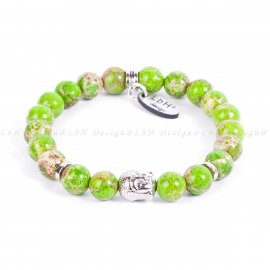 ZÖLD TENGERI ÜLEDÉK JÁSPIS - BUDDHA EZÜST